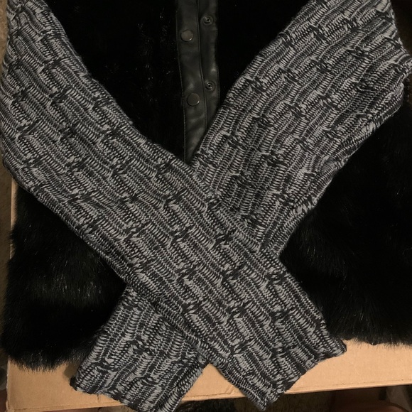 Rachel Roy Faux Fur Sweater Jacket - Picture 3 of 7